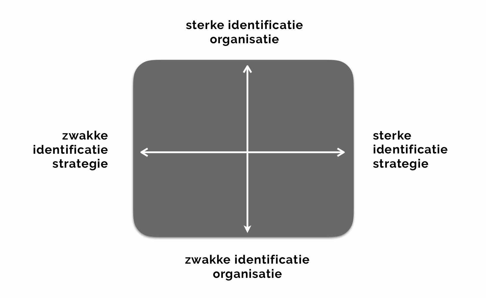 Identificatie met de strategie en organisatie zelf met identiteit