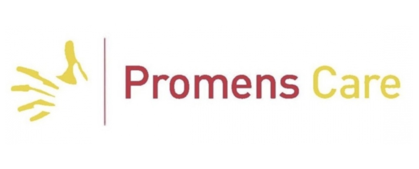 Logo de merkprominentie en huisstijl case van Promens Care
